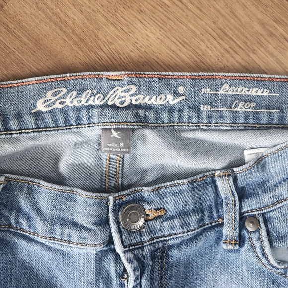 Eddie Bauer Boyfriend Crop blue Jeans size 8 - Picture 3 of 4